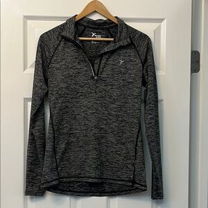 Old Navy Charcoal Heather Long Sleeve 1/4 zip lightweight Top